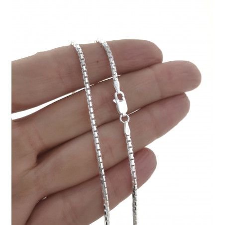 Cadena 60cm Veneciana Cuadrada en Plata de Ley 925mls