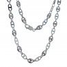 Cadena 60cm Calabrote con Entrepiezas en Plata de Ley 925mls