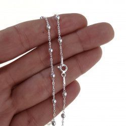 Cadena 40cm Forzada Combinada de Bolitas en Plata de Ley 925mls