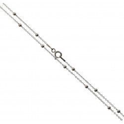 Cadena 40cm Forzada Combinada de Bolitas en Plata de Ley 925mls