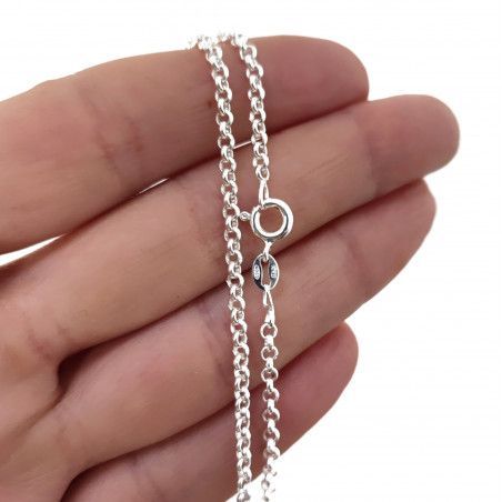 Cadena 40cm Rolo en Plata de Ley 925mls