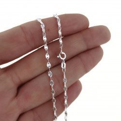 Cadena 40cm Lumina Tallada en Plata de Ley 925mls