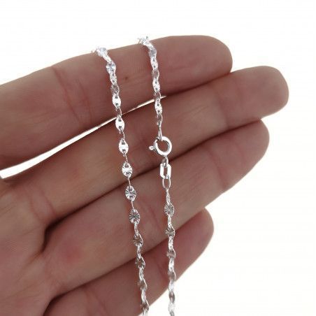 Cadena 40cm Lumina Tallada en Plata de Ley 925mls