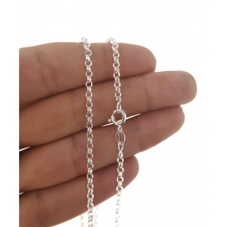 Cadena 45cm Rolo en Plata de Ley 925mls