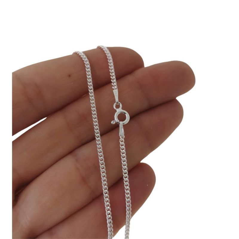 Cadena 45cm Barbada en Plata de Ley 925mls
