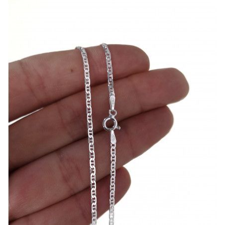 Cadena 45cm Marina Martilleada en Plata de Ley 925mls