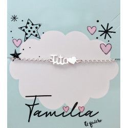 Pulsera de Tita con Corazón en Plata de Ley 925mls