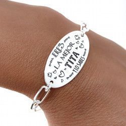 Pulsera de Tita con Mensaje en Plata de Ley 925mls