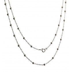 Cadena 45cm Forzada Combinada de Bolitas en Plata de Ley 925mls