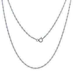 Cadena 45cm Barbada Combinada de Cuadraditos Martilleados en Plata 925