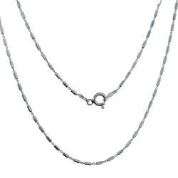 Cadena 45cm Forzada Combinada con Tramos en Plata de Ley 925mls