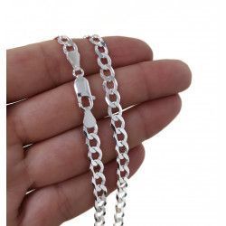 Cadena 50cm Barbada en Plata de Ley 925mls