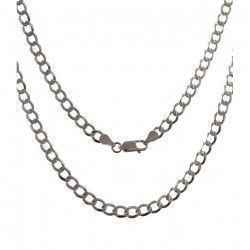 Cadena 50cm Barbada en Plata de Ley 925mls