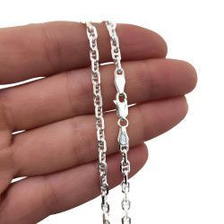 Cadena 50cm Forzada Marina en Plata de Ley 925mls