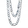 Cadena 60cm Alternada 3+1 en Plata de Ley 925mls
