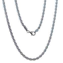 Cadena 60cm Cordón en Plata de Ley 925mls