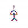 Colgante Indalo Pequeño Multicolor Esmaltado en Plata de Ley 925mls