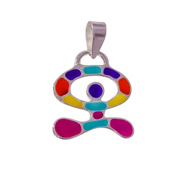 Colgante Indalo Bailón Multicolor Esmaltado en Plata de Ley 925mls