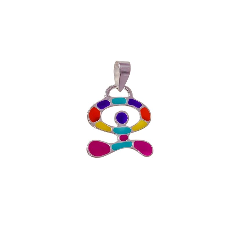 Colgante Indalo Bailón Multicolor Esmaltado en Plata de Ley 925mls