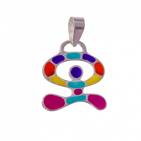 Colgante Indalo Bailón Multicolor Esmaltado en Plata de Ley 925mls