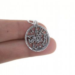 Colgante Medalla Tetragramatón en Plata de Ley 925mls