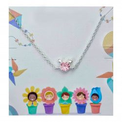 Pulsera Infantil de Mickey Rosa en Plata de Ley 925mls