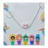 Pulsera Infantil de Mickey Rosa en Plata de Ley 925mls