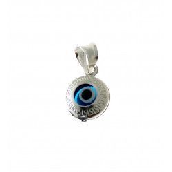 Colgante Ojo Turco con Greca en Plata de Ley 925mls