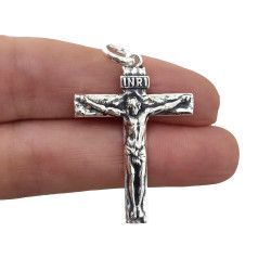 Colgante Cruz con Cristo en Plata de Ley 925mls