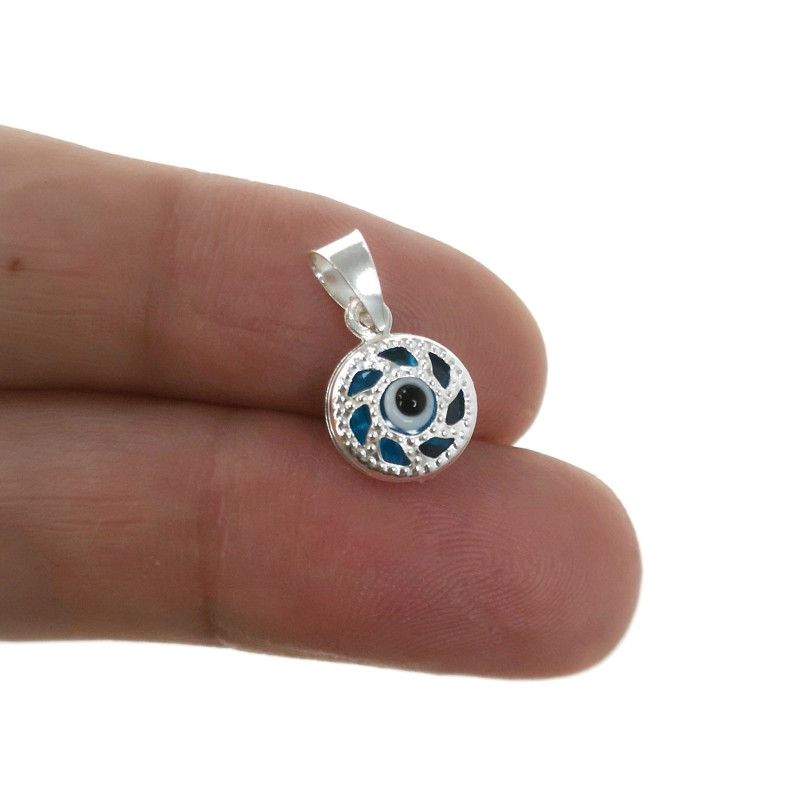 Colgante Amuleto Ojo Turco en Plata de Ley 925mls
