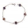 Pulsera de Ojos Turcos de Colores con Greca en Plata de Ley 925mls