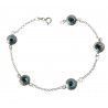 Pulsera de Ojos Turcos con Greca en Plata de Ley 925mls