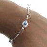 Pulsera de Ojos Turcos con Greca en Plata de Ley 925mls