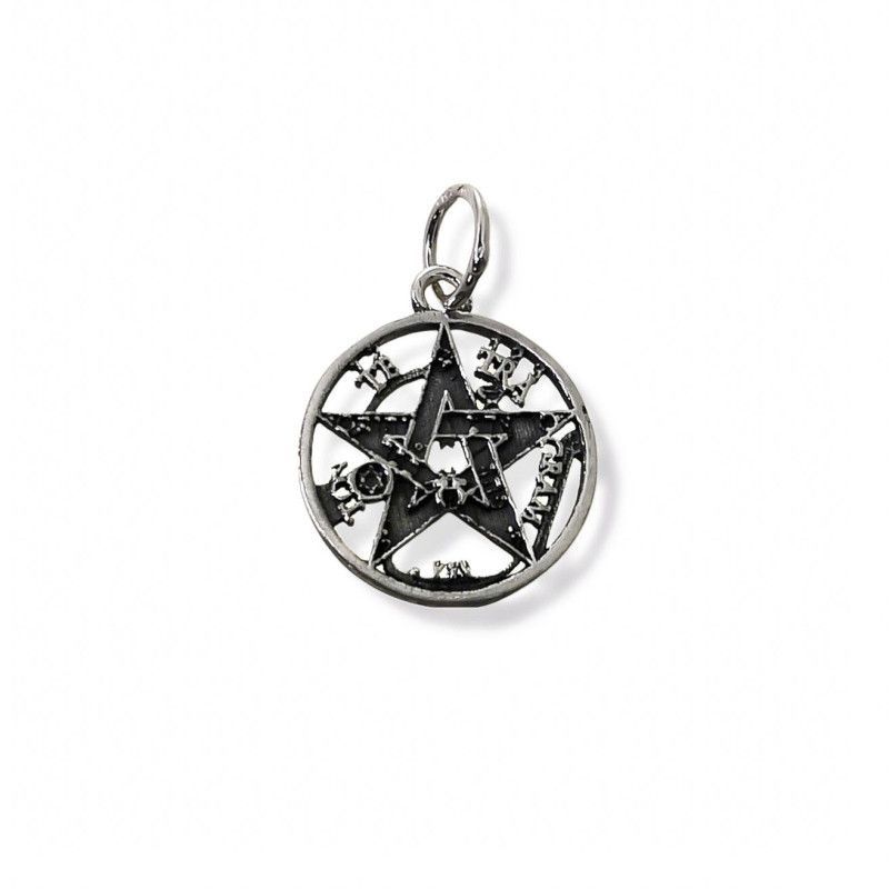 Colgante Medalla Tetragramatón Pequeño en Plata de Ley 925mls
