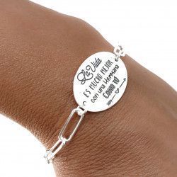 Pulsera de Hermana con Mensaje en Plata de Ley 925mls