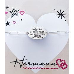 Pulsera de Hermana con Mensaje en Plata de Ley 925mls