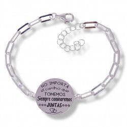 Pulsera de Amigas con Mensaje en Plata de Ley 925mls