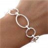 Pulsera Asas Ovaladas y Redondas Huecas en Plata de Ley 925mls