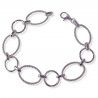 Pulsera Asas Ovaladas y Redondas Huecas en Plata de Ley 925mls