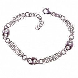 Pulsera Calabrote Triple en Plata de Ley 925mls