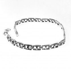 Pulsera Unisex Eslabones Ancla Cuadrada en Plata de Ley 925mls