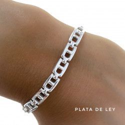 Pulsera Unisex Eslabones Ancla Cuadrada en Plata de Ley 925mls