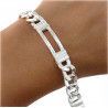 Pulsera Caballero Barbada con Entrepiezas en Plata de Ley 925mls