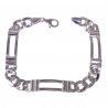 Pulsera Caballero Barbada con Entrepiezas en Plata de Ley 925mls