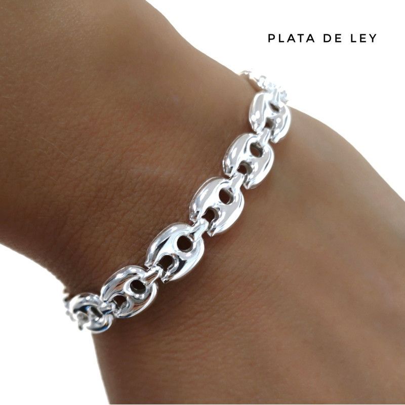 Pulsera Calabrote Mediano en Plata de Ley 925mls