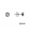 Pendiente Circonita Chatón de 6mm en Plata de Ley 925mls