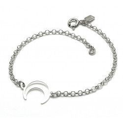 Pulsera de Luna Invertida Calada en Plata de Ley 925mls