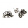 Pendiente de Elefante Oxidado en Plata de Ley 925mls