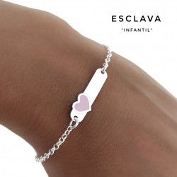 Esclava Infantil de Corazón en Plata de Ley 925mls