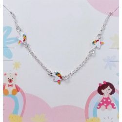 Pulsera Infantil de Unicornios en Plata de Ley 925mls